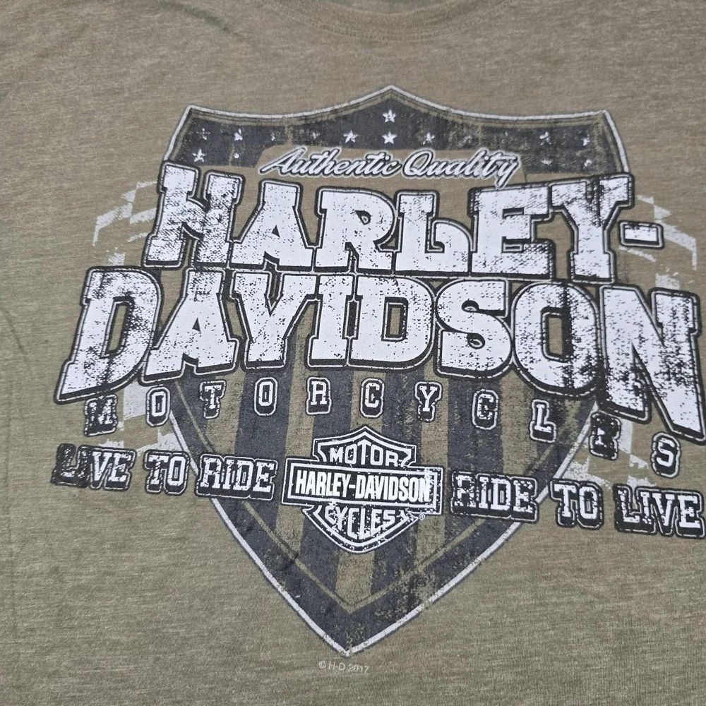 Harley-Davidson‎ Shirt Mens XL Green Myrtle Beach Graphic Tee 2017 Moto Biker